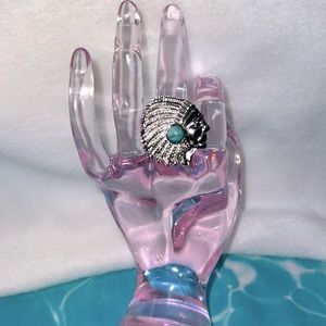 #146✅ Turquoise Indian head ring